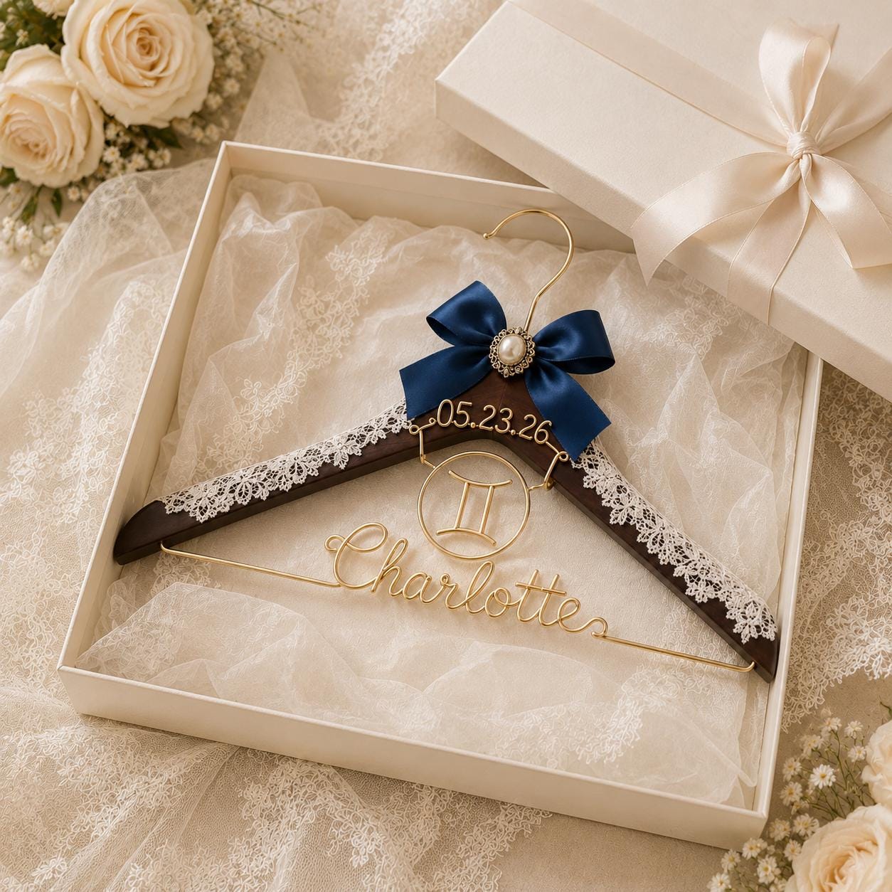 Personalized Zodiac Wedding Hanger - BOYOGO personalized gift
