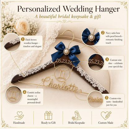 Personalized Zodiac Wedding Hanger – additional product detail 9