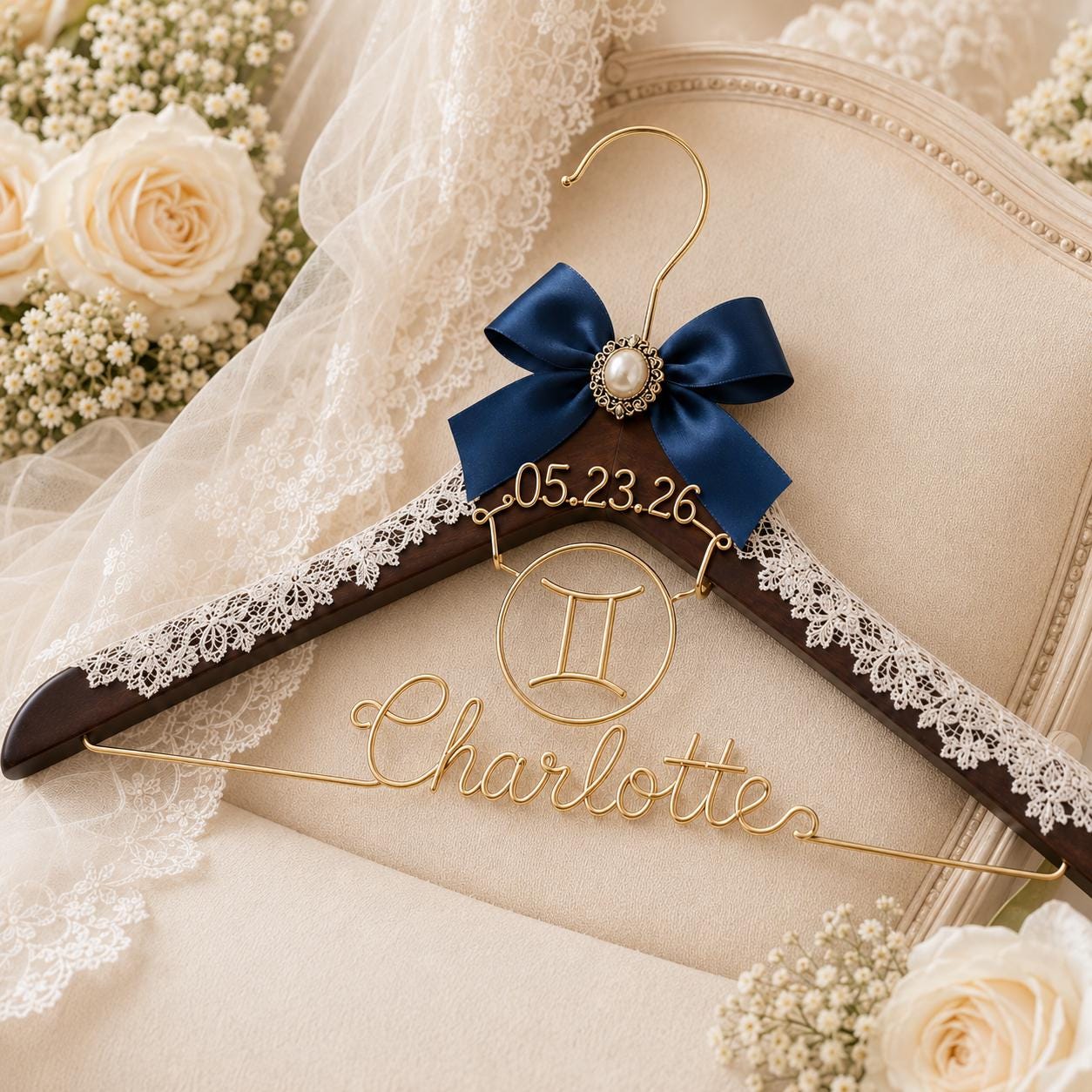 Personalized Zodiac Wedding Hanger - BOYOGO personalized gift