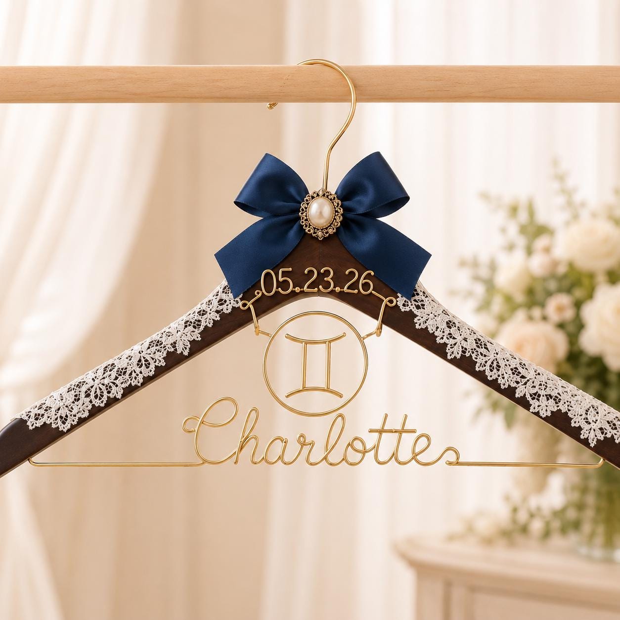 Personalized Zodiac Wedding Hanger - BOYOGO personalized gift