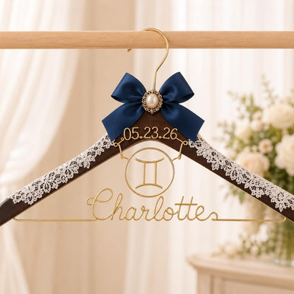 Personalized Zodiac Wedding Hanger – alternate product view