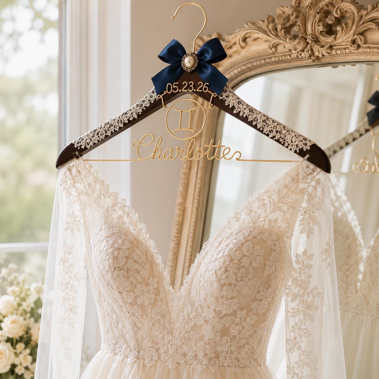 Personalized Zodiac Wedding Hanger - BOYOGO personalized gift