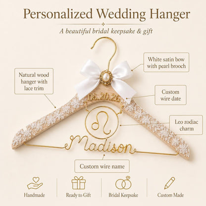 Personalized Zodiac Wedding Hanger – additional product view