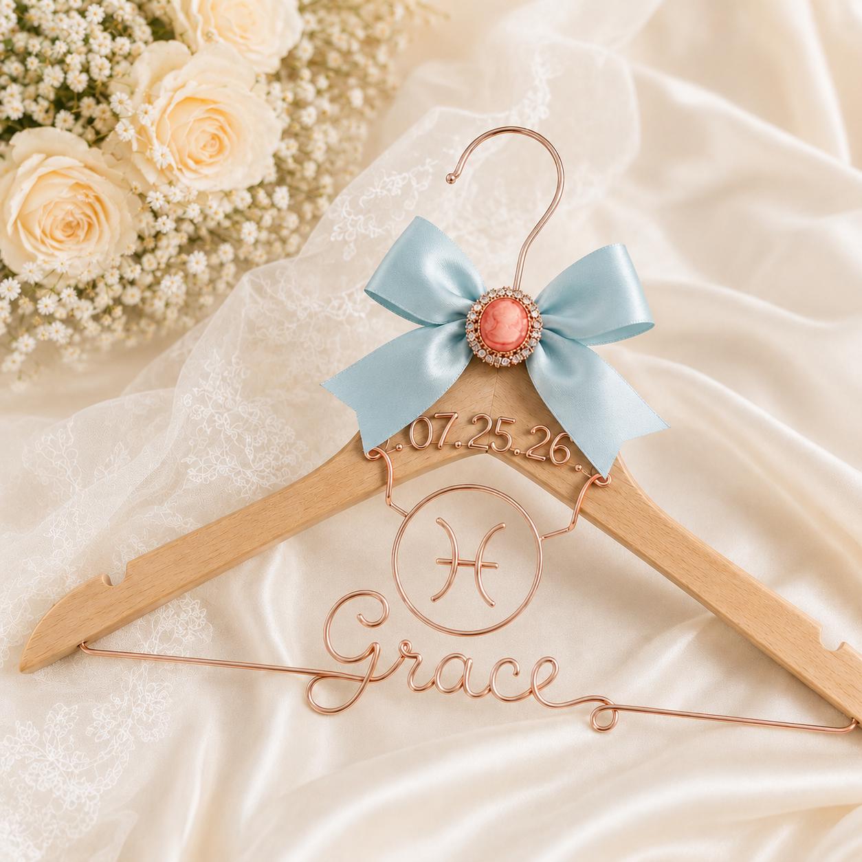 Personalized Zodiac Wedding Hanger - BOYOGO personalized gift main image