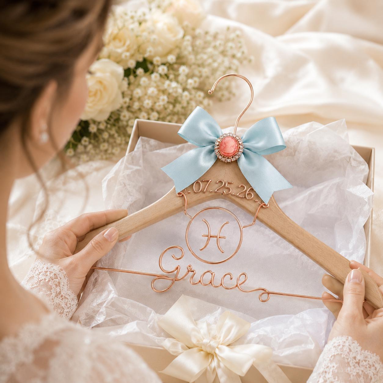 Personalized Zodiac Wedding Hanger - BOYOGO personalized gift