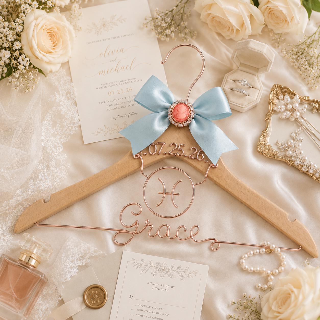 Personalized Zodiac Wedding Hanger - BOYOGO personalized gift