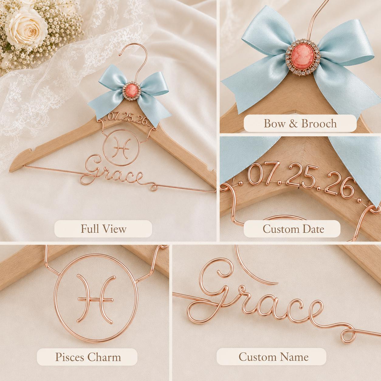 Personalized Zodiac Wedding Hanger - BOYOGO personalized gift