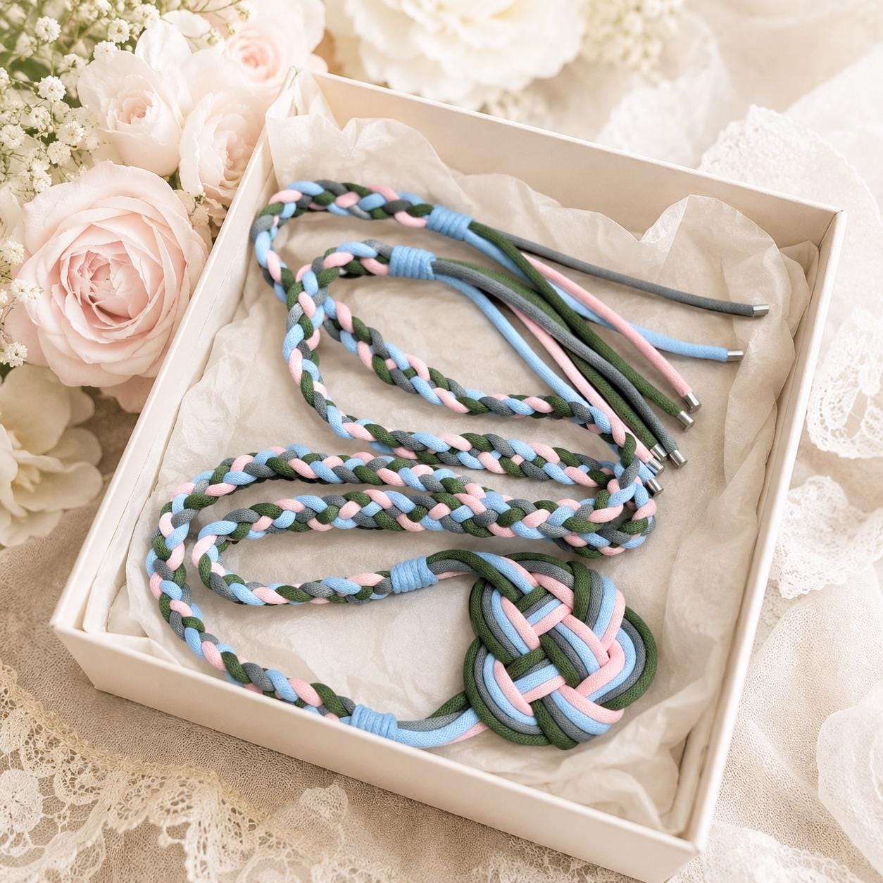 Custom Pastel Handfasting Cord, Personalized Wedding Ceremony Rope, Celtic Knot Unity Keepsake Gift