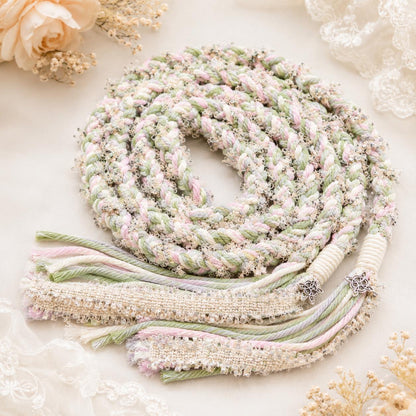 Handmade Wedding Handfasting Cord, Pastel Unity Rope for Wedding Season Ceremony Keepsake Gift – design and construction detail