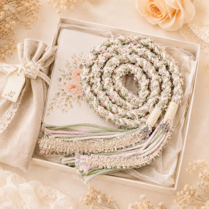 Handmade Wedding Handfasting Cord, Pastel Unity Rope for Wedding Season Ceremony Keepsake Gift – material and finish detail