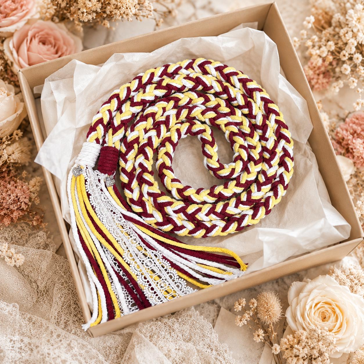 Custom Wedding Handfasting Cord, Burgundy Gold Unity Rope, Personalized Ceremony Keepsake for Wedding Season