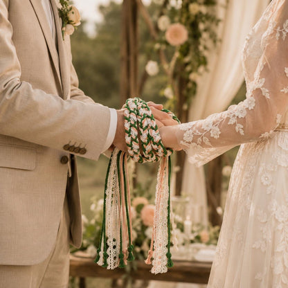 Custom Wedding Handfasting Cord, Personalized Unity Rope, Romantic Ceremony - personalized wedding handfasting cord main