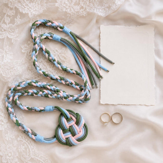 Custom Pastel Handfasting Cord, Personalized Wedding Ceremony Rope, Celtic Knot Unity Keepsake Gift