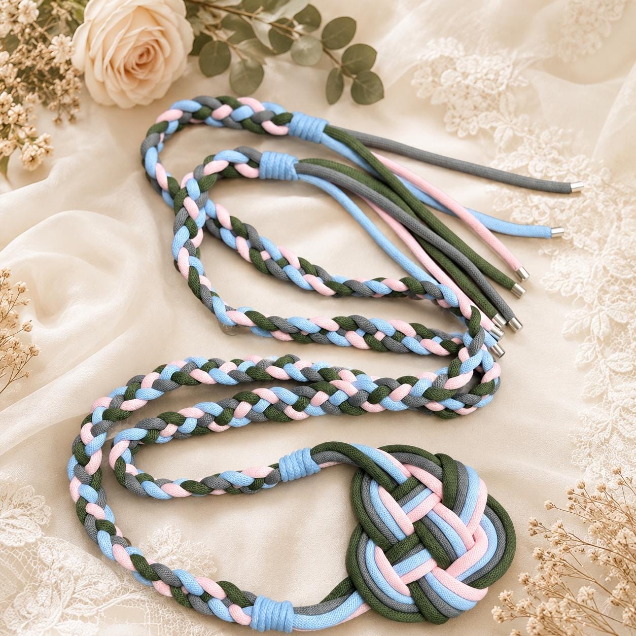 Custom Pastel Handfasting Cord, Personalized Wedding Ceremony Rope, Celtic Knot Unity Keepsake Gift