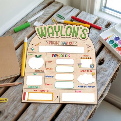 Reusable school board with custom name