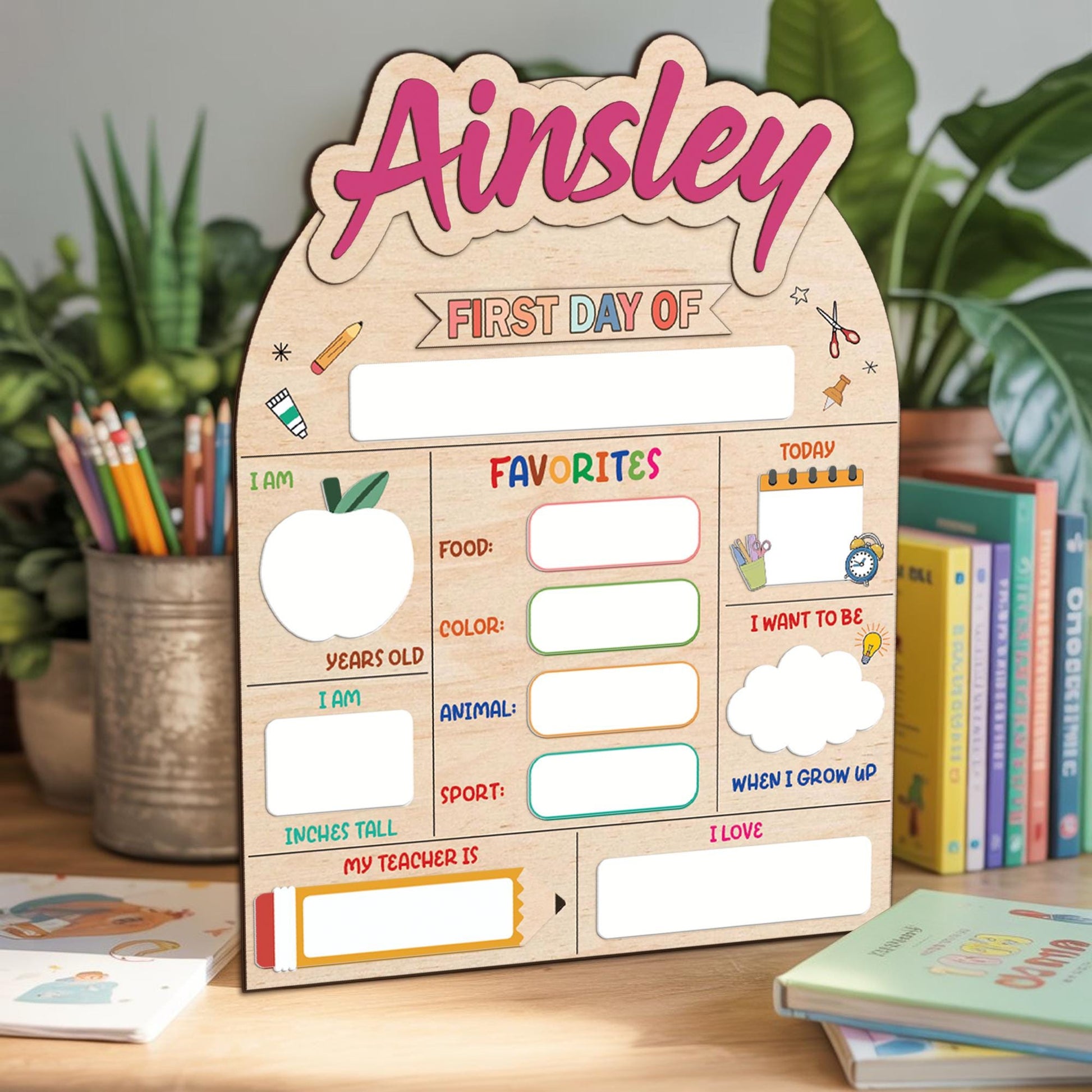 Multiple name personalized school sign