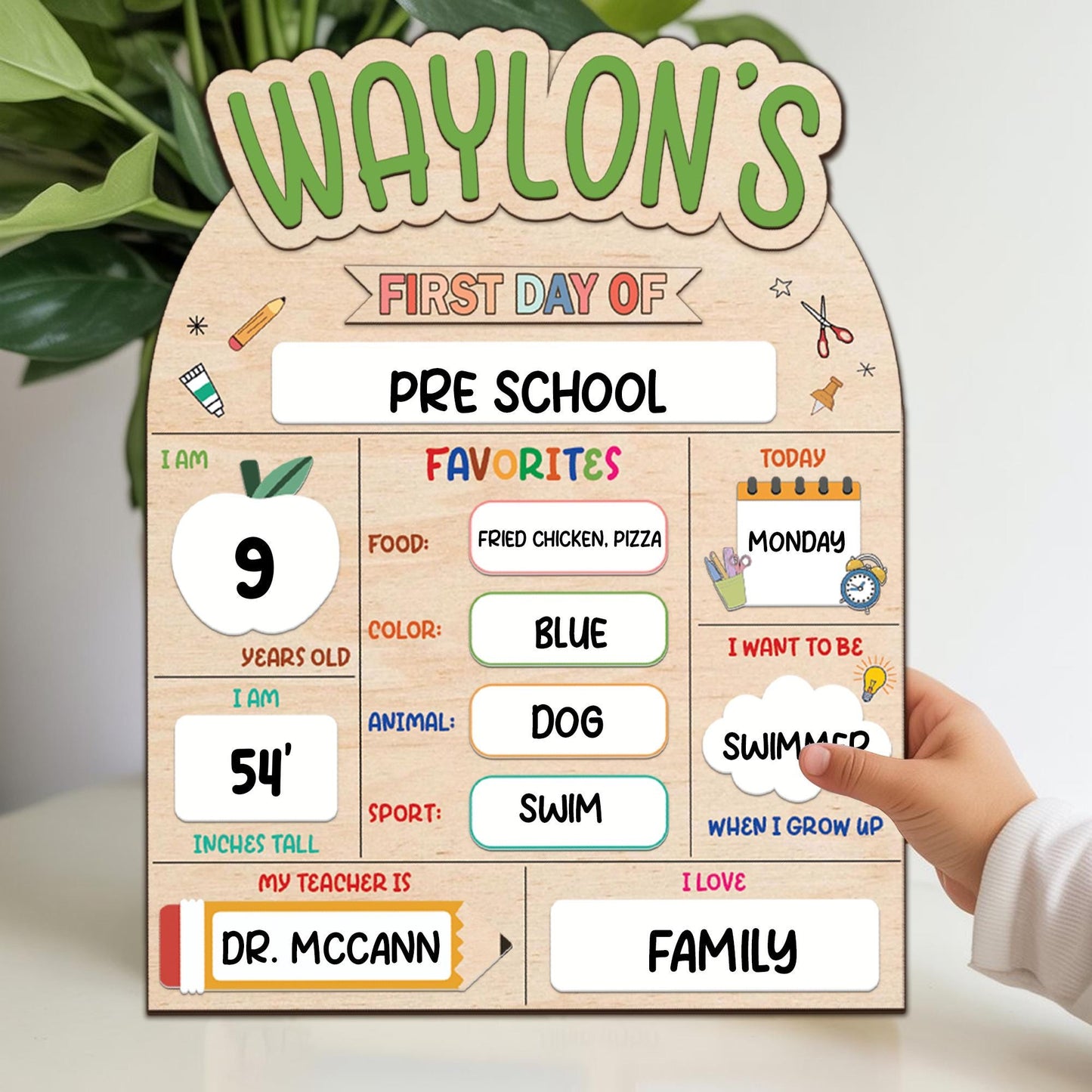 Personalized first and last day of school sign