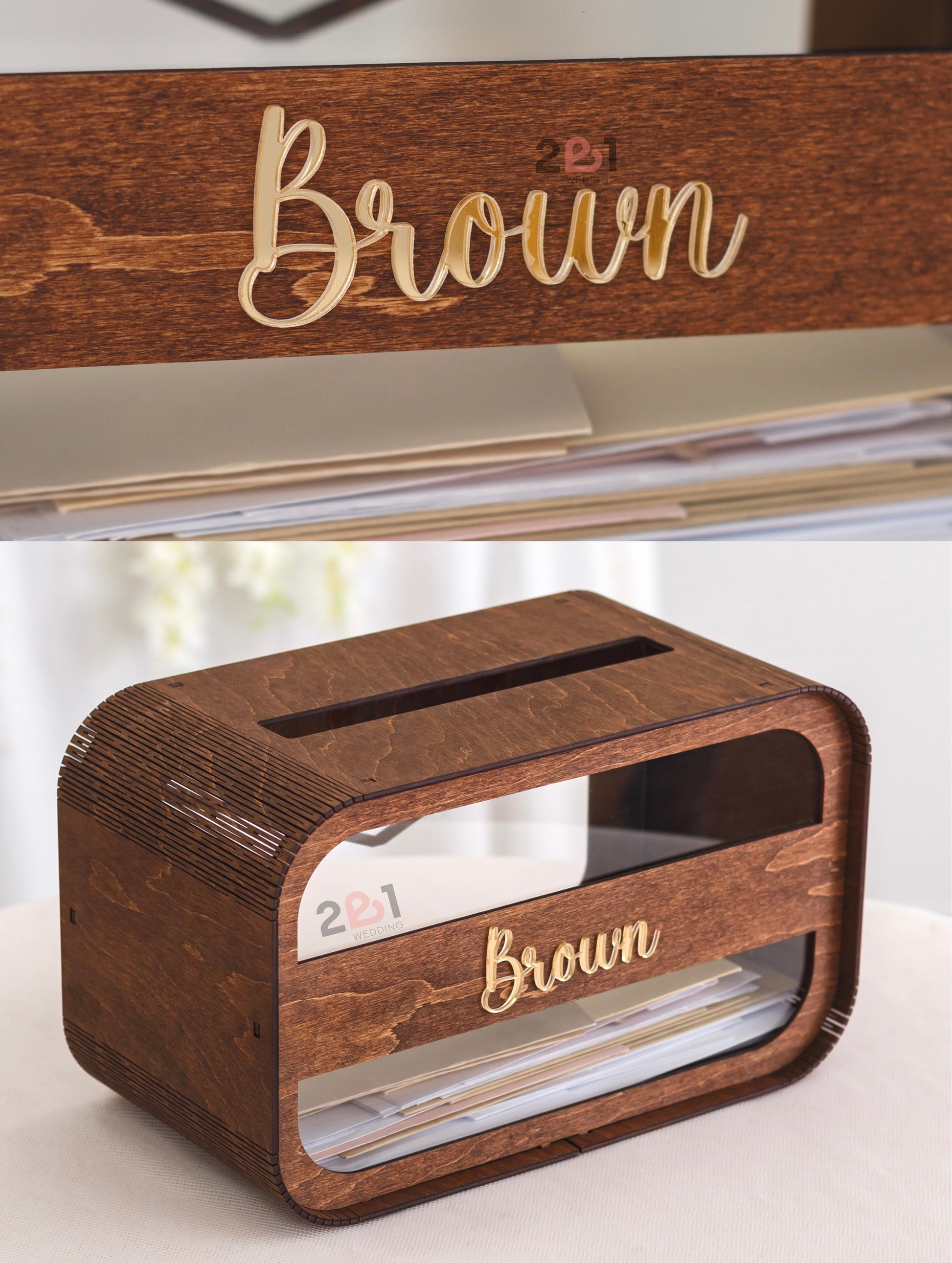 Custom acrylic wedding money box