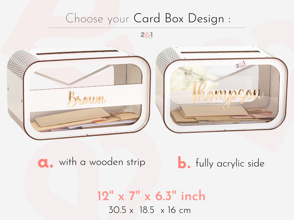 Personalized wedding keepsake card box