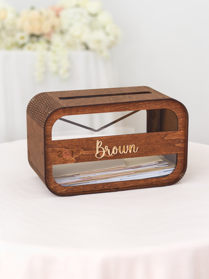 Modern personalized acrylic wedding card box