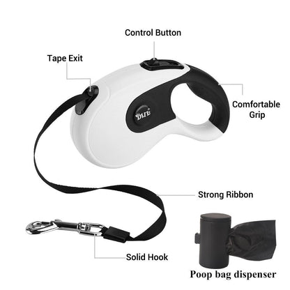 5M Retractable Dog Leashes Automatic Extending Nylon Walking Pet Dog Lead Leash – close-up product detail