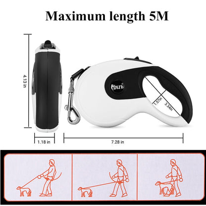 5M Retractable Dog Leashes Automatic Extending Nylon Walking Pet Dog Lead Leash – design and construction detail