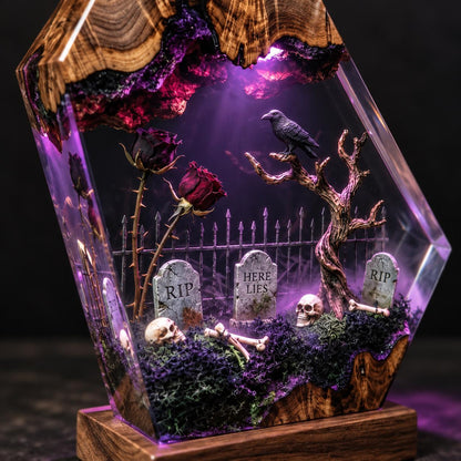 Raven graveyard resin night light — view 6