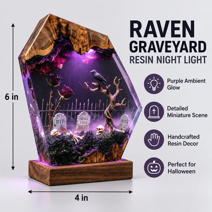 Raven graveyard resin night light — view 7
