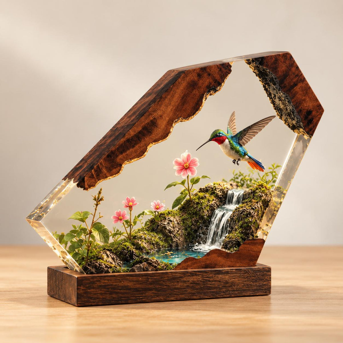 Hummingbird resin night light