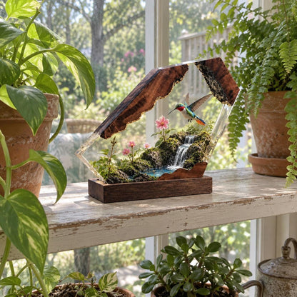 Hummingbird resin night light