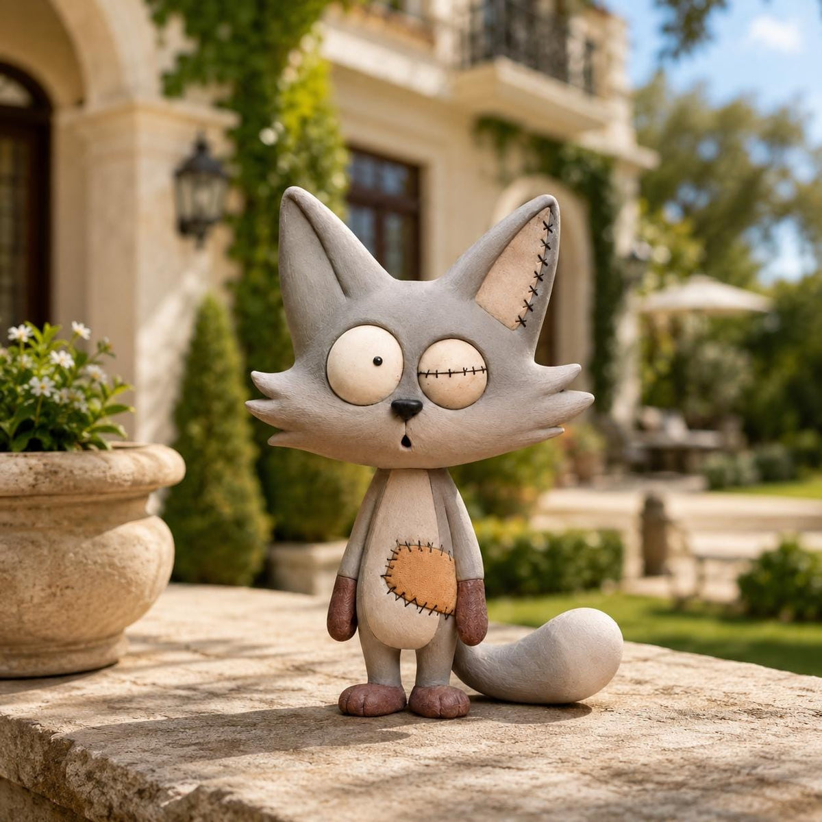 Whimsical clay fox figurine — image 2
