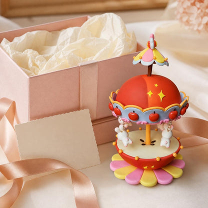 Handmade clay carousel with bunny accents — image 6