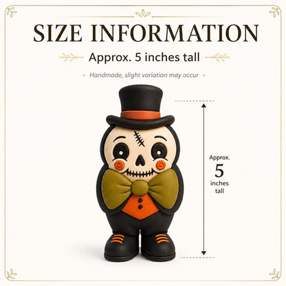 Handmade Halloween skeleton clay figurine — original image 5
