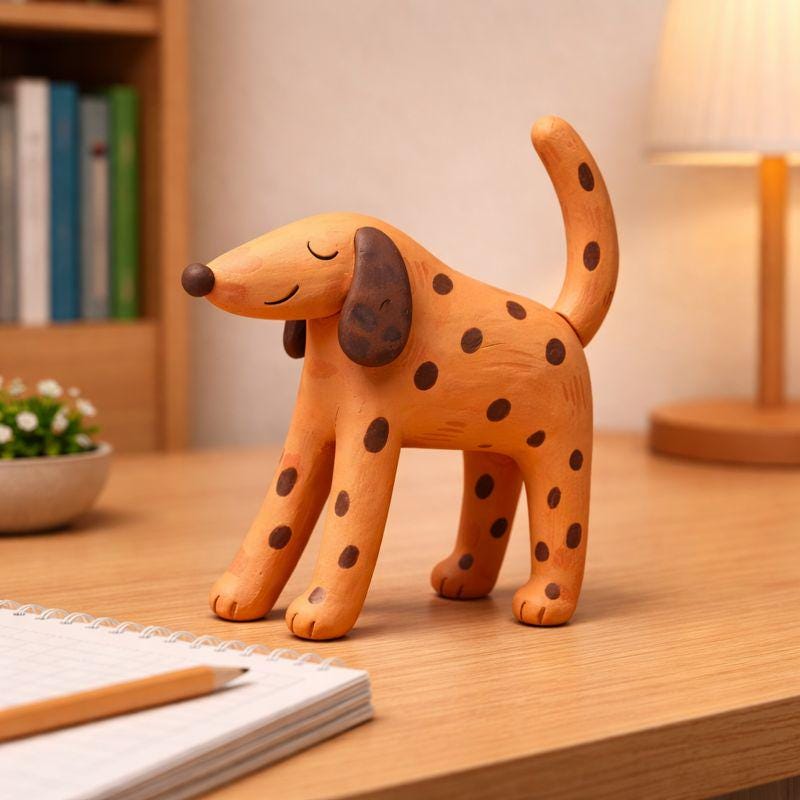 Handmade clay dog figurine — original listing image 1