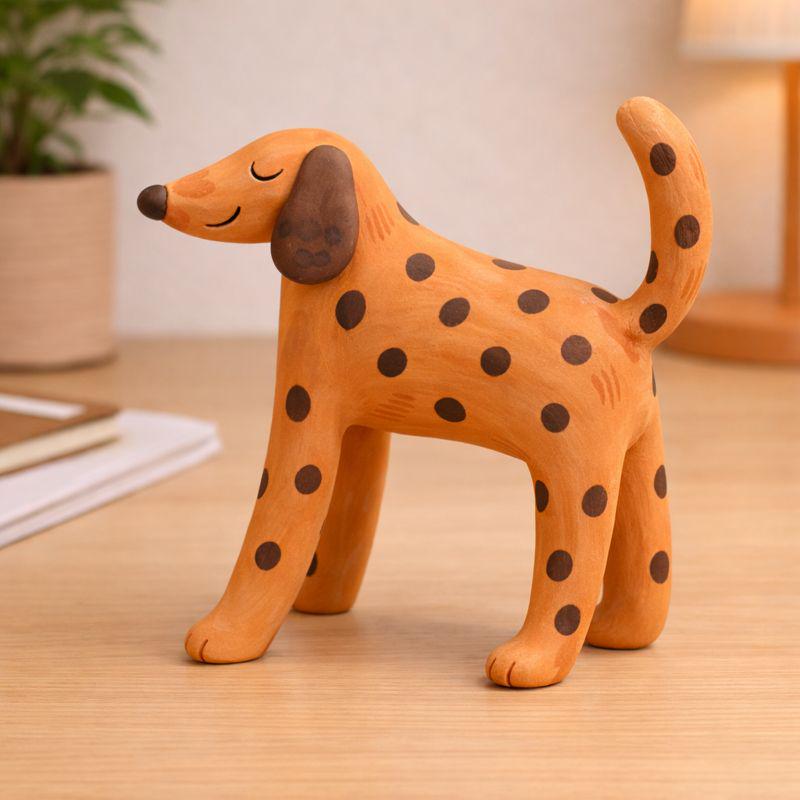 Handmade clay dog figurine — original listing image 3