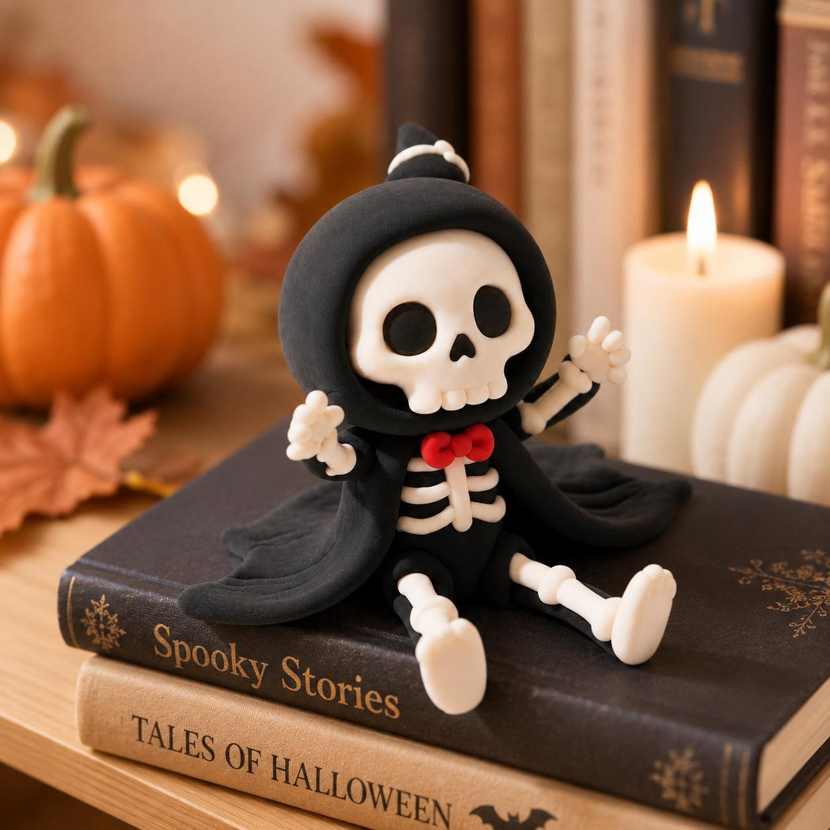 Handmade grim reaper clay figurine — original image 2