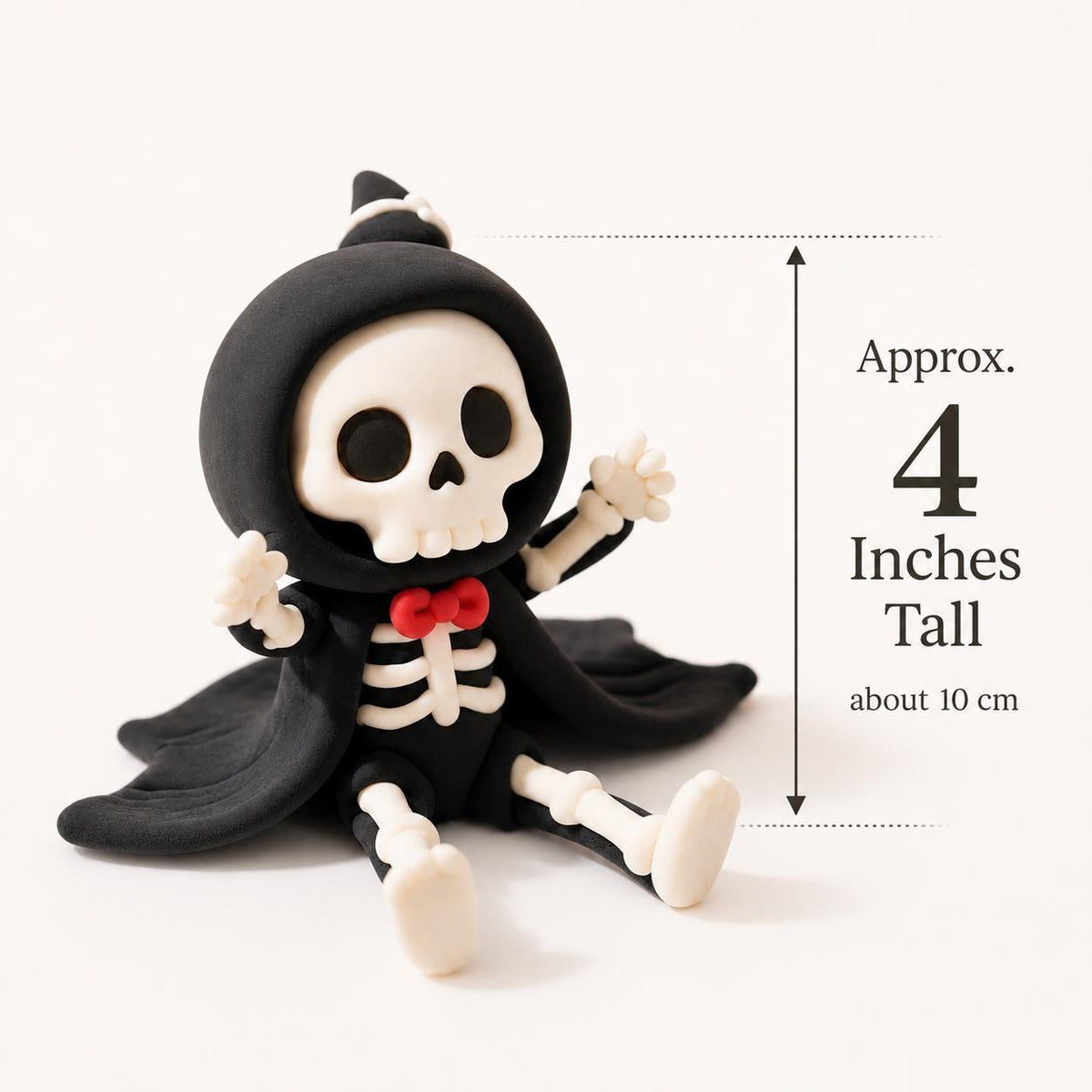 Handmade grim reaper clay figurine — original image 4