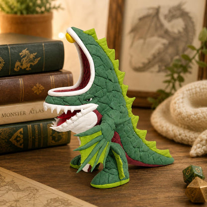 Green monster clay figurine — original image 1