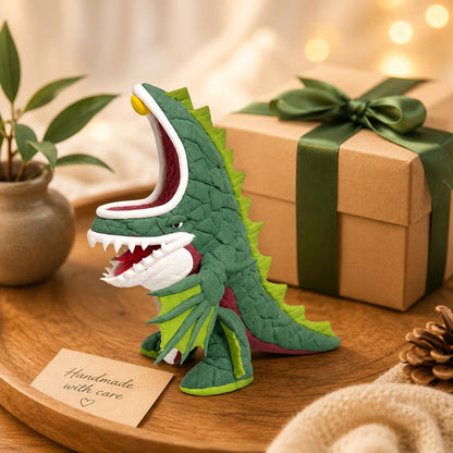 Green monster clay figurine — original image 3