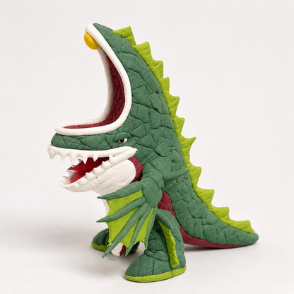 Green monster clay figurine — original image 4