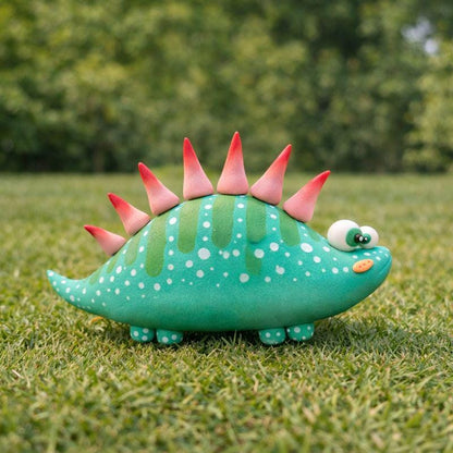 Green dinosaur air-dry clay figurine — original image 3