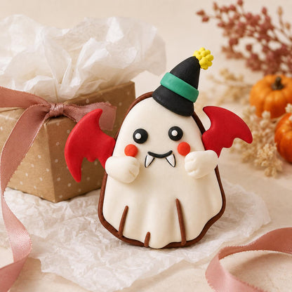 Ghost clay figurine with red bat wings — original listing image 5