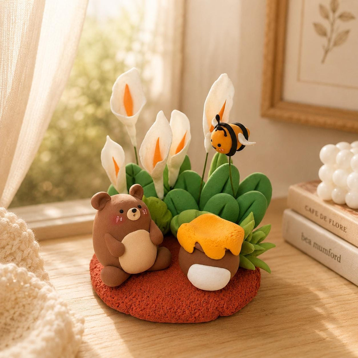 Bear and bee garden figurine — original listing image 1
