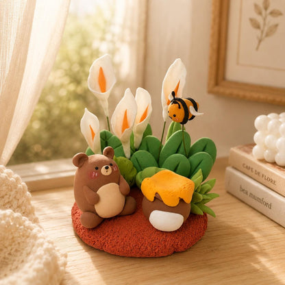 Bear and bee garden figurine — original listing image 1