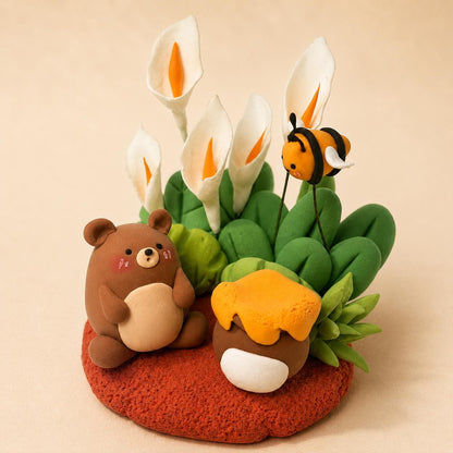 Bear and bee garden figurine — original listing image 5