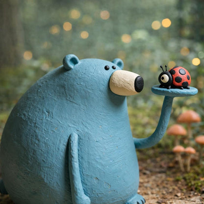 Blue bear clay figurine — original listing image 2