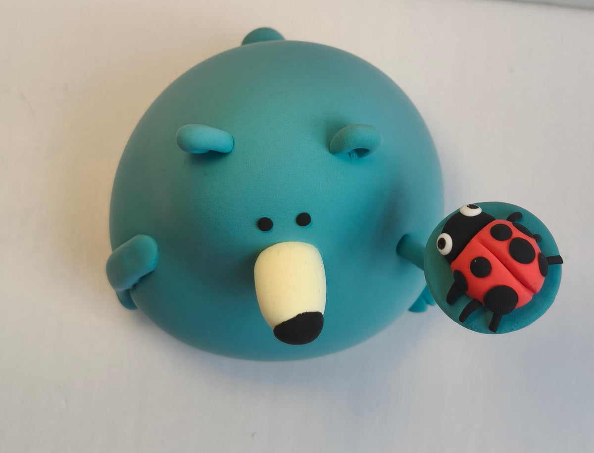 Blue bear clay figurine — original listing image 7