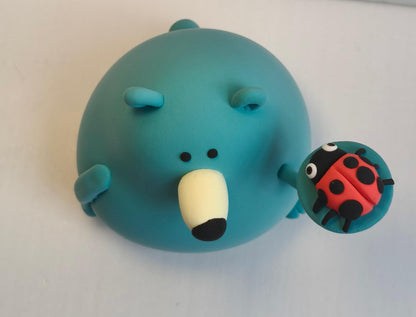 Blue bear clay figurine — original listing image 7