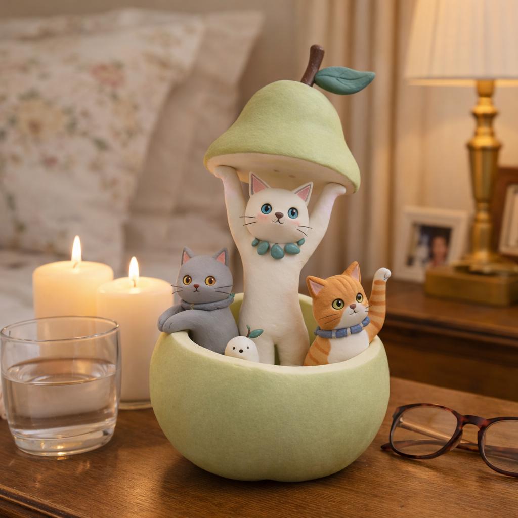 Cats in a pear figurine — original listing image 3