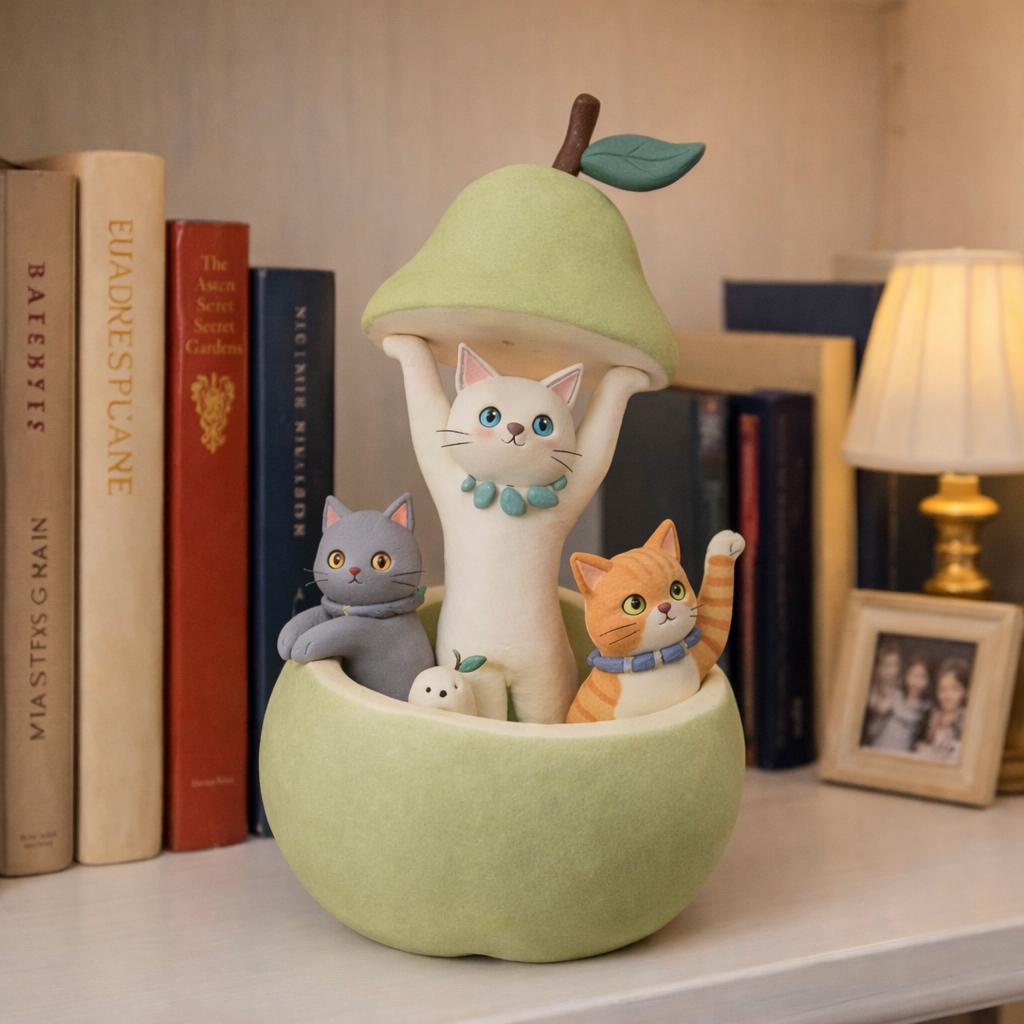 Cats in a pear figurine — original listing image 4
